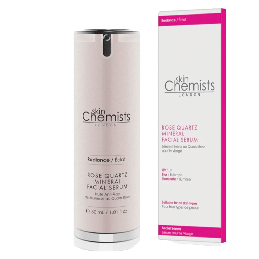 SkinChemists Rose Quartz Mineral Facial Serum BrightenSkin 1.01 fl oz New Sealed